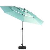 Aluminium 10ft 3 Tier Auto-Tilt Outdoor Patio Umbrella - Light Green