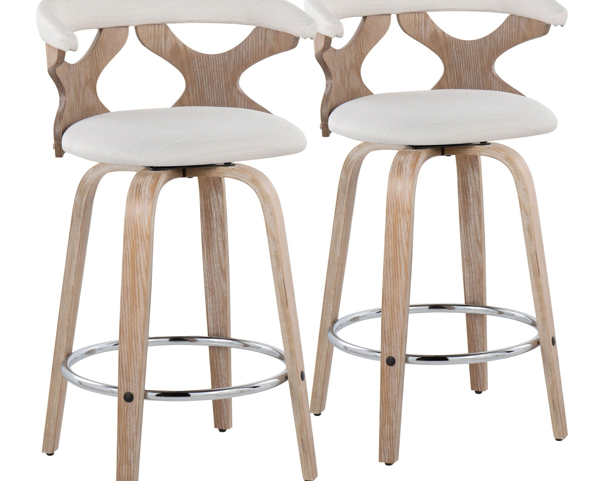 Gardenia - Mid Century Modern Fixed Height Counter Stool With Swivel (Set of 2)