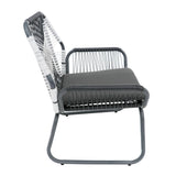 Set of 2 Woven Rattan Outdoor Club Chairs with Cushions