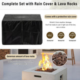 U_Style MGO Outdoor Square Fire Pit with Steel Burner