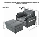 Comfy Corduroy Oversized Chaise Lounge Chair with Ottoman and Storage