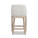 Newport - Coastal Curved Back Upholstered Counter Stool - Two Tone Neutral Gray