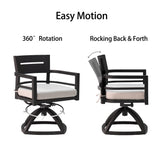 Outdoor Modern Dining Set, Chairs Sunbrella Cushioned And Dining Table With Umbrella Hole