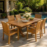 7-Piece Acacia Wood Outdoor Dining Set