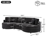 Modern 3 Seater Upholstered Sofa With Curved Design