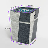 20' Propane Gas Fire Pit Table, 50000 BTU Square Concrete Fire Pit