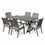 7-Piece Outdoor Dining Set with Aluminum Chairs