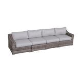 Contemporary Outdoor Rattan Wicker Sectional Seating Group With Cushions