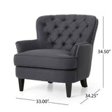 Enchante Living Room Set With Tufted Back Club Chair And Ottoman