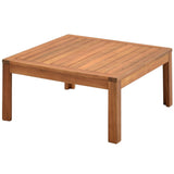 Wood Structure Outdoor Sofa Set with Beige Cushions