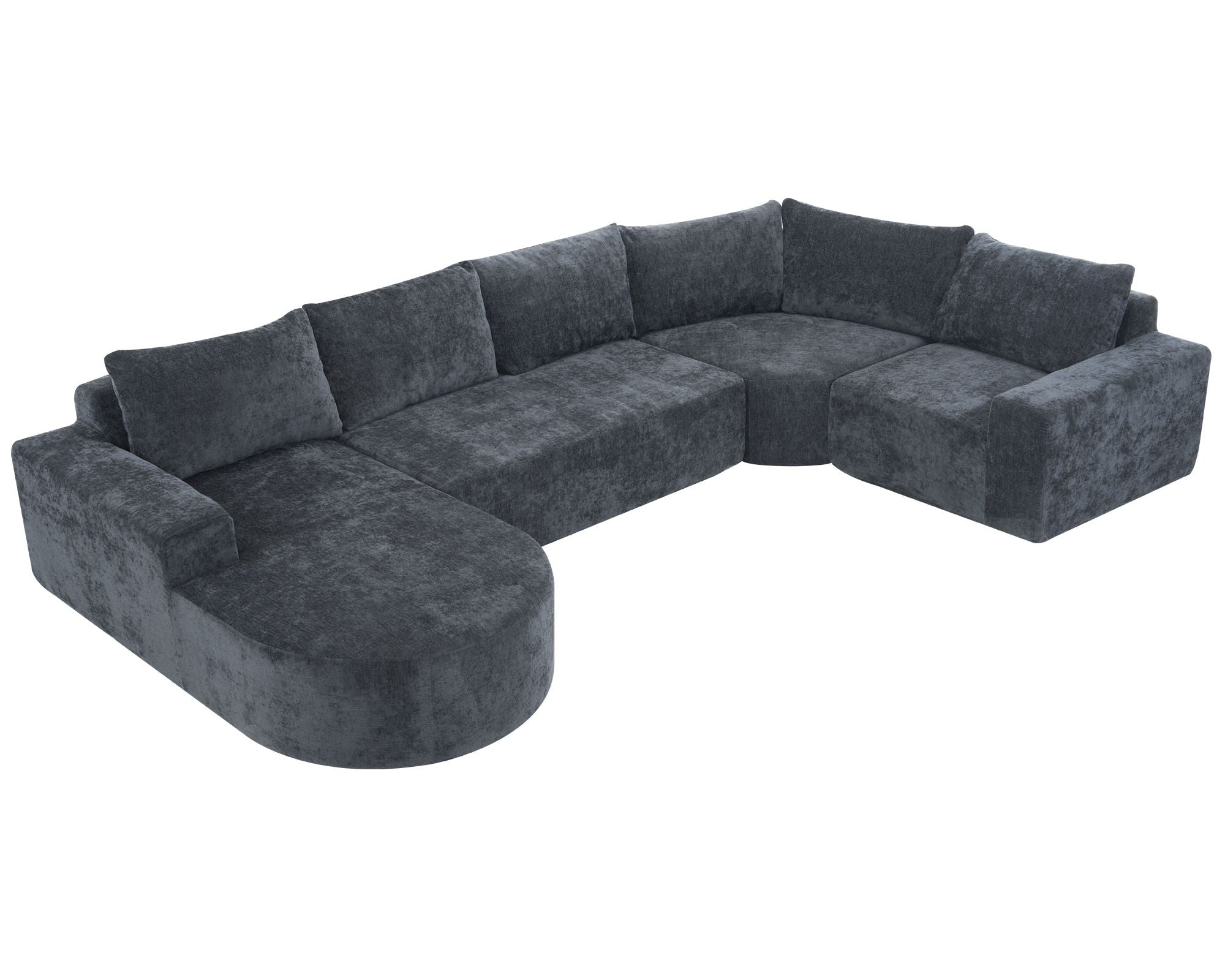 U-Shaped Oversized Modular Cloud Sectional Sofa With Deep Seat For Living Room