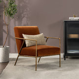 Aerin - Hammered Brass Upholstered Accent Arm Chair