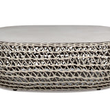 Willow - Oval Woven Patio Coffee Table, Wicker Frame