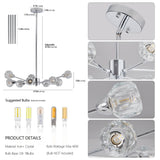28" Modern Crystal Chandelier With 9 Lights