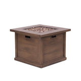 Outdoor Patio Square Gas Burning Fire Pit with Built-In Tank