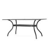 Enchantia Outdoor Rectangular Dining Table with Weave Tabletop and Flared Legs - Copper