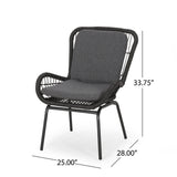 Outdoor Wicker Club Chair With Cushions (Set of 2)