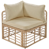 7 Pieces Outdoor Patio Furniture, All-Weather Rattan Sectional Sofa Set