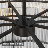 37-Inch Modern Black Round 8-Light Crystal Chandelier