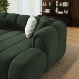 Beatrice Modern Tufted Dark Sectional with Channel Detailing - Dark Boucle
