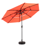 Aluminium 10ft 3-Tier Auto-Tilt Outdoor Patio Umbrella - Orange