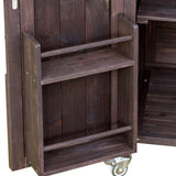 K&K Outdoor Kitchen Island, Rolling Bar Cart & Storage Cabinet