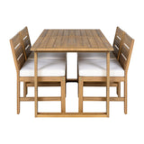 U_STYLE Farmhouse 5-Piece Outdoor Patio Dining Set with Adjustable Legs