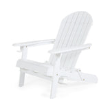 Zenithia Outdoor Foldable Adirondack Chair with 2 Cup Holders, White