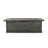 Transitional Rectangular Outdoor Propane Fire Pit With 50,000 BTU