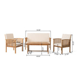 4 Piece Outdoor Chat Set With Water-Resistant Cushions