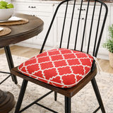 Outdoor Chair Cushions with Straps - Set of 4, Plaid Red