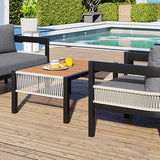 U_Style Multi-Person Outdoor Iron Sofa Set with Table