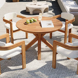 5-Piece Outdoor Acacia Wood Round Dining Set