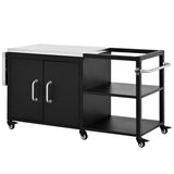 K&K 76.6' Outdoor Grill Cart with Storage Cabinet