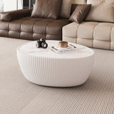 Light Sintered Stone Top Goose Egg Shape Table with Ready-to-Use Design