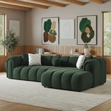 Beatrice Modern Tufted Dark Sectional with Channel Detailing - Dark Boucle