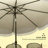 Vented Patio Table Umbrella with Crank and Push Button Tilt