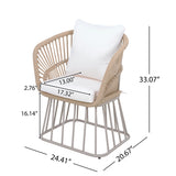 Outdoor Dining Chair MP1 - Teak Finish Wicker & Steel Frame