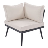 Modern Outdoor Sectional Sofa Set With Nesting Coffee Tables