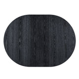 5 Piece Dining Set Extendable Round Table And 4 Chairs - Black / Oak