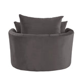Zunyas Velvet Accent Chair With Swivel