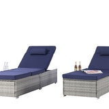 Outdoor Sofa Pe Rattan Furniture Deck Chair - Gray