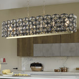 39" Contemporary Crystal and Black-Gold Pendant Chandelier