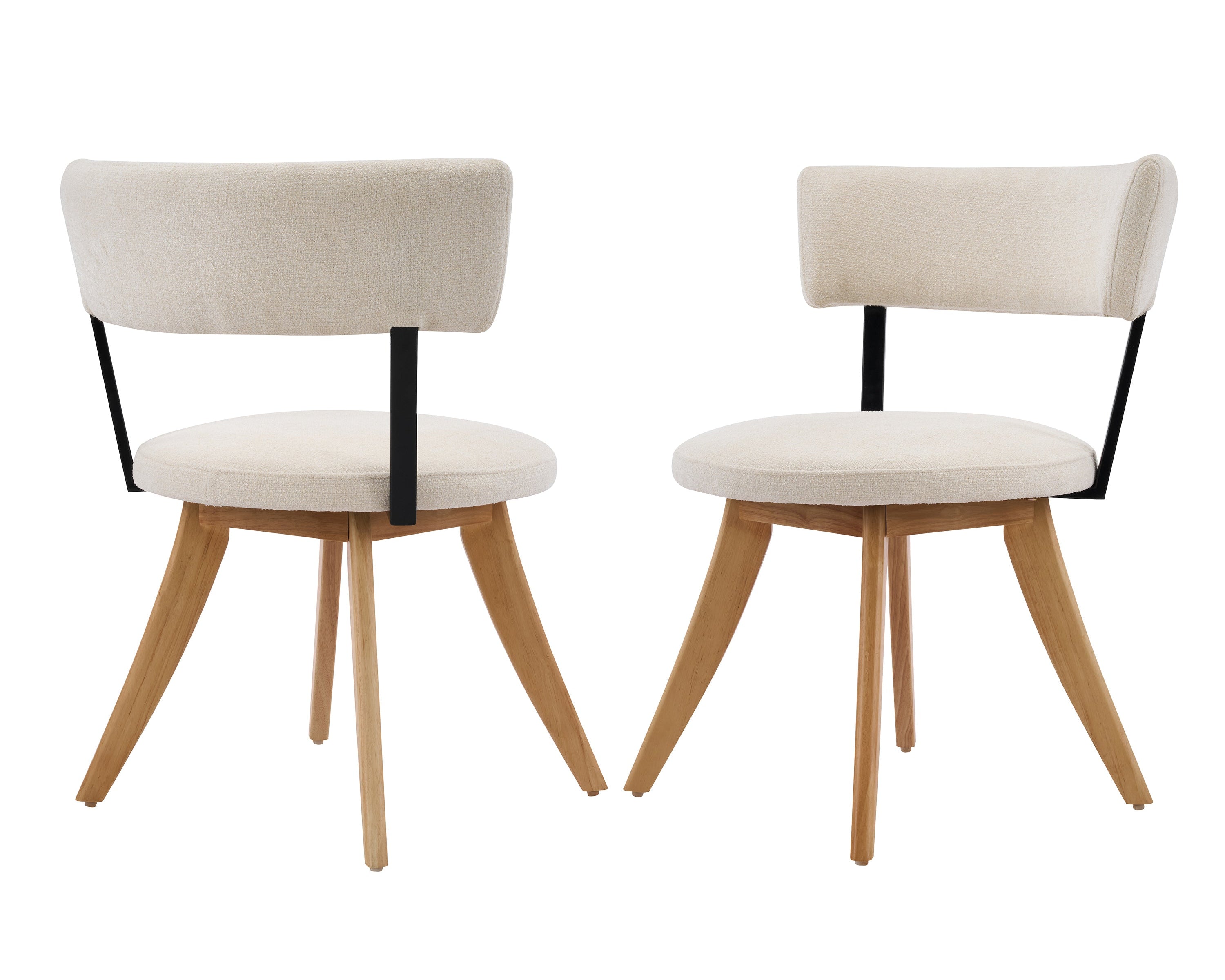 Upholstered Dining Chairs with Curved Back