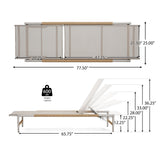 Hargrove Outdoor Patio Aluminum Chaise Lounge (Set of 2) - Natural / Silver