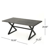Rolando Outdoor Aluminum Dining Table with Steel Frame