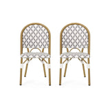 Chic French Bistro Chair With Durable Rattan And Aluminum Frame
