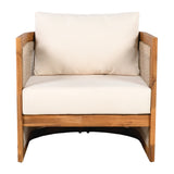 Premium Acacia Wood Outdoor Club Chair with Curved Tub Design