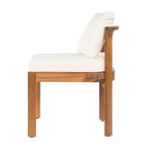 Acacia Wood Outdoor Dining Chair (Set of 2), Teak Finish Wood +