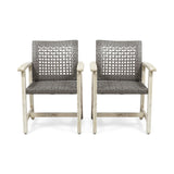 Outdoor Dining Chair Acacia Wood Frame (Set of 2)
